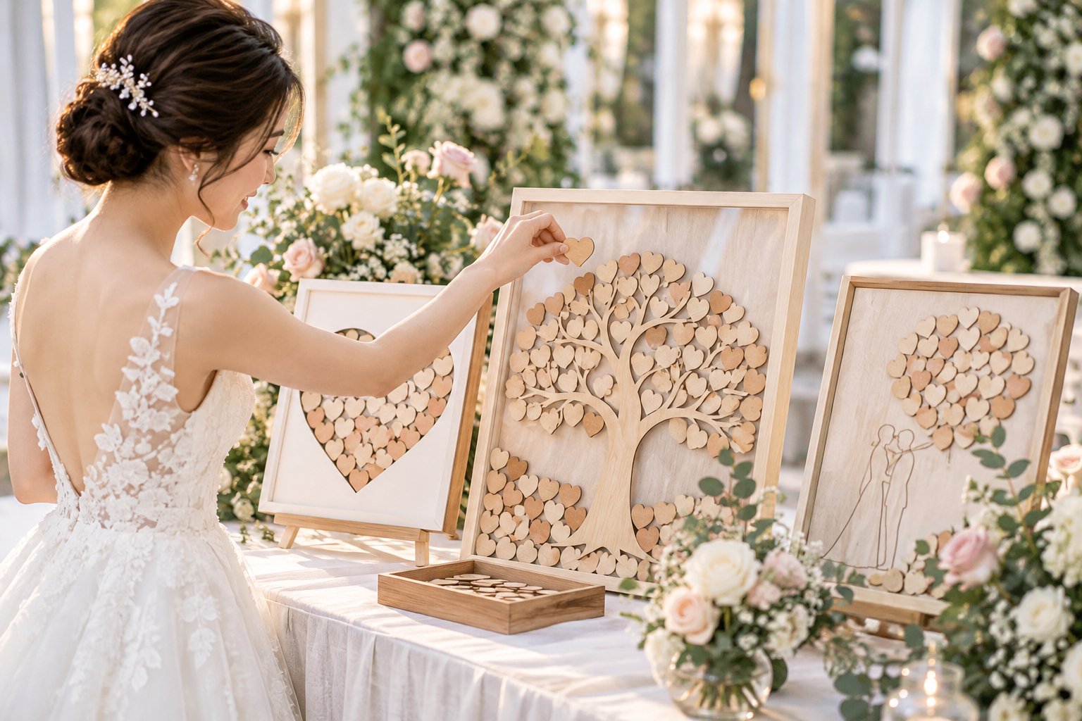 Ảnh minh hoạ: Tranh thả tim đám cưới: Lời chúc thành kỷ niệm