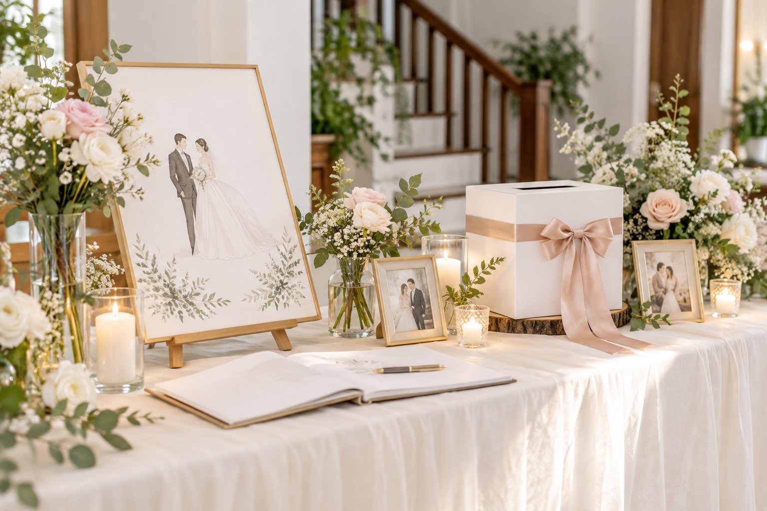 Ảnh minh hoạ: Bố trí bàn gallery đám cưới nhỏ gọn tại nhà