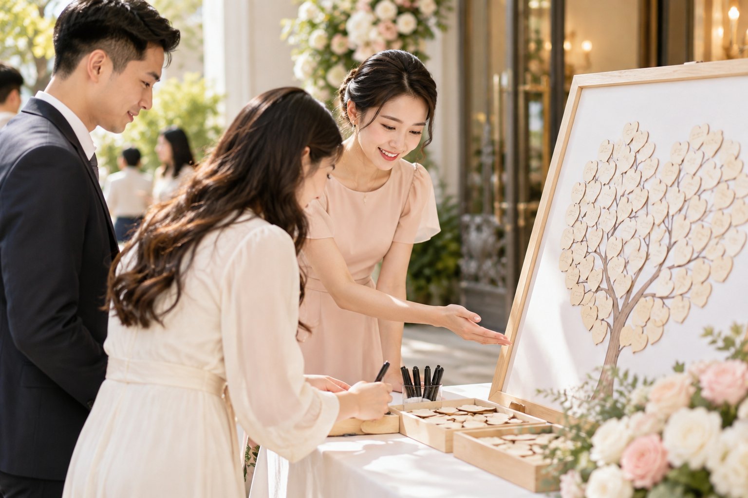 Ảnh minh hoạ: Cách hướng dẫn khách ký tranh thả tim ngày cưới